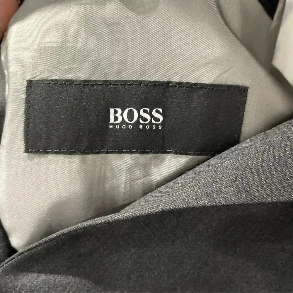 Hugo Boss Pasolini Movie Charcoal Grey 2 Button Super 100 Wool Blazer Jacket 46L